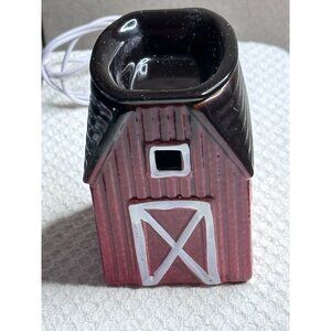 Barn Shaped Red Ceramic Electric Wax Tart Melter Oil Warmer Corded Home Decor